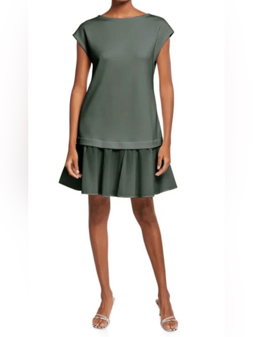 Emporio Armani Olive Green Cap Sleeve Dress size 46 XL